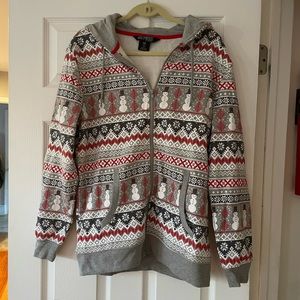 Brand New Snowman Zippered Hoodie - Size Medium
